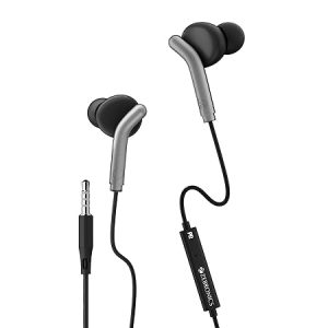 ZEBRONICS BRO 3.5mm Wired Earphones, in-Line MIC, Deep Bass, 1.2m Strong and Long Lasting Cable, Light Weight, Compatible with Mobile | Tablet | Laptop (Black)